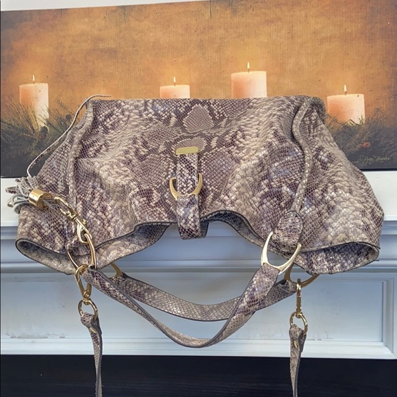 Bags | Gili Leather Snakeskin Crossbody Bag Large | Poshmark